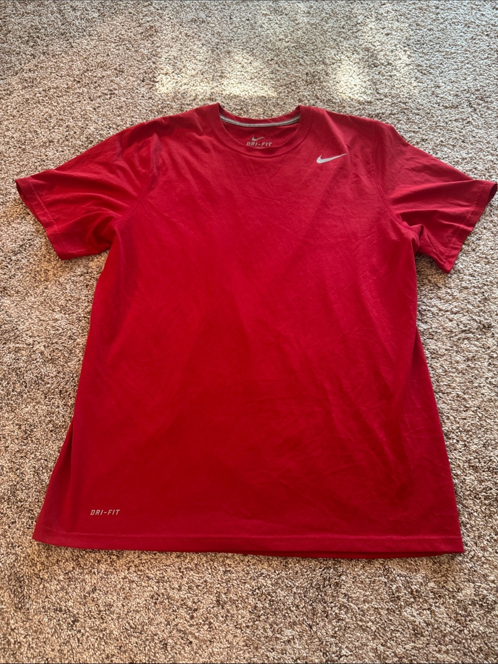 Nike Red Short Sleeve Dri-FIT Athletic Tee